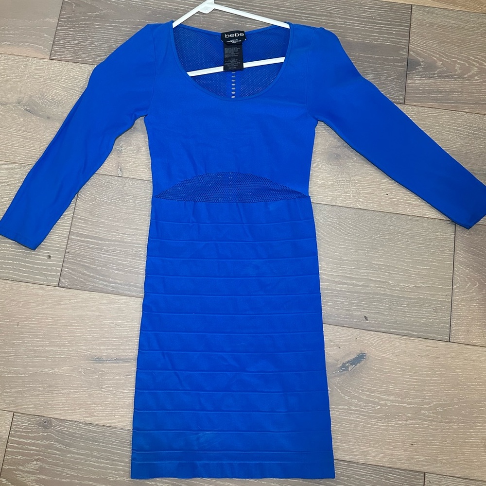 Bebe, blue, bodycon dress